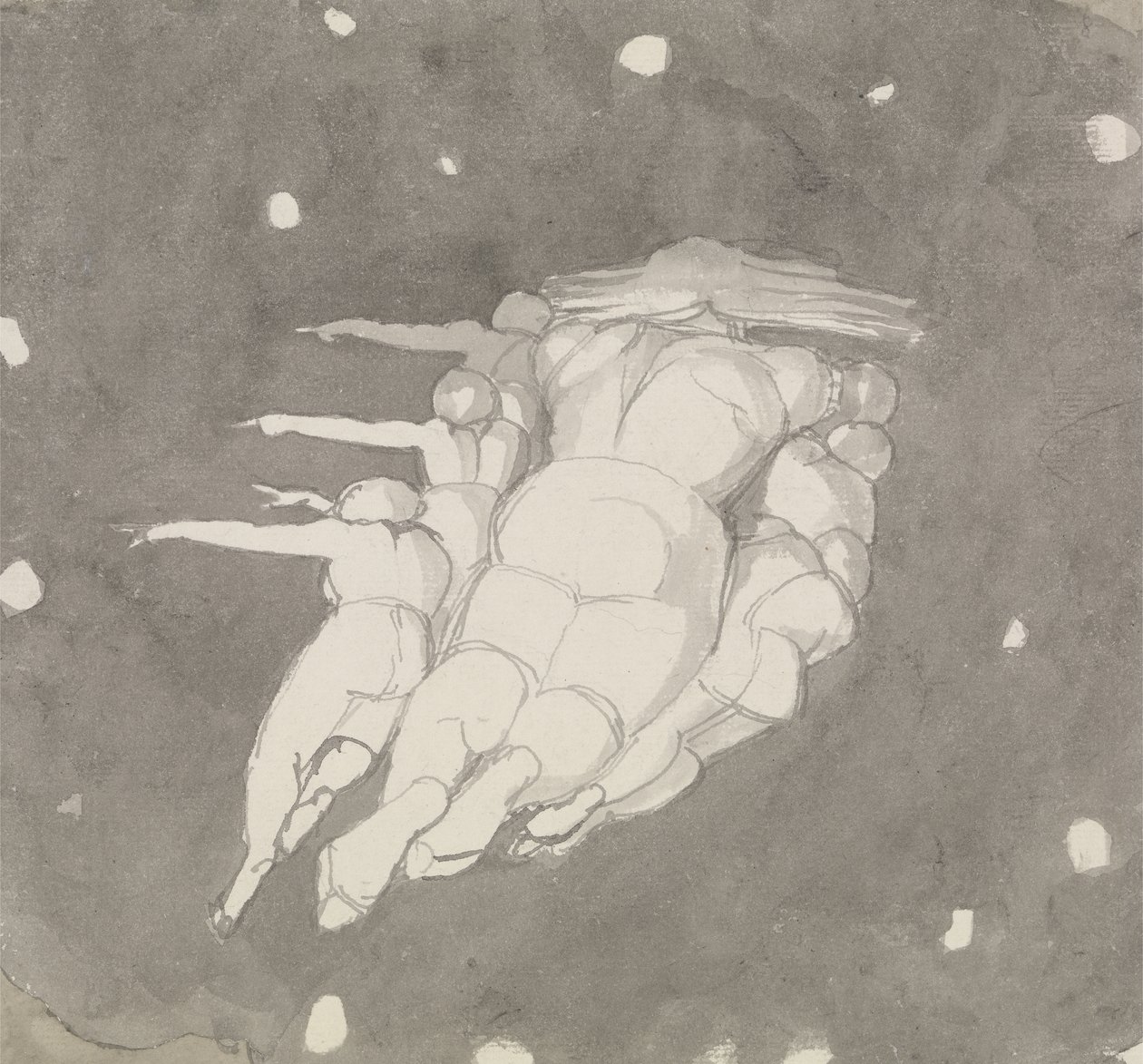 The Creation of the Heavens, ca. 1790 (penn og blekk med vask på papir) av John Flaxman