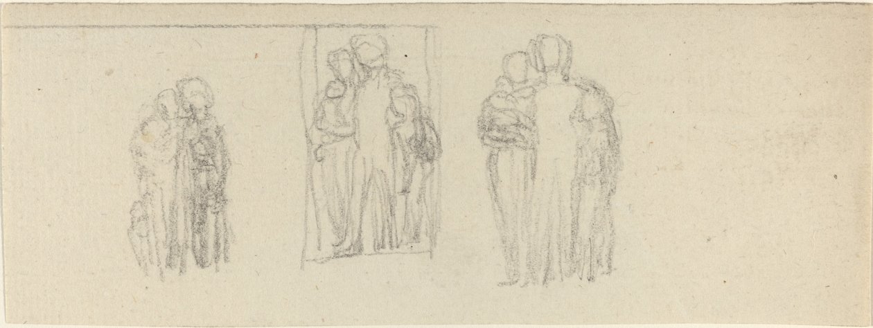 Tre grupper av figurer (foreldre og barn?) av John Flaxman