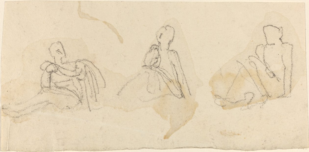 Tre sittende figurer av John Flaxman