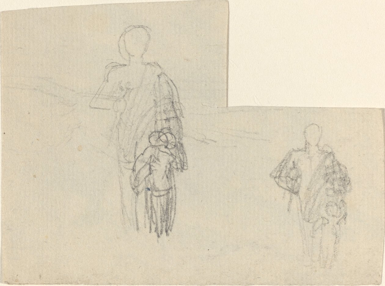 To studier av stående figur og barn av John Flaxman
