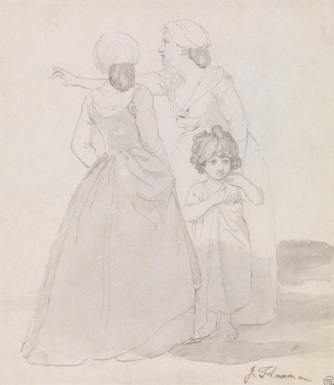 To kvinner og et barn av John Flaxman