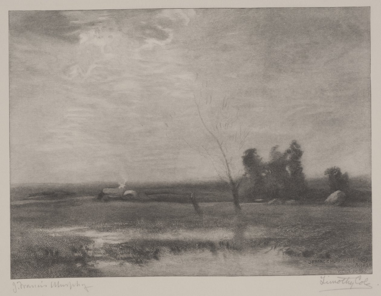 Lowlands Afternoon, trykk laget av Timothy Cole (1852-1931) av John Francis Murphy
