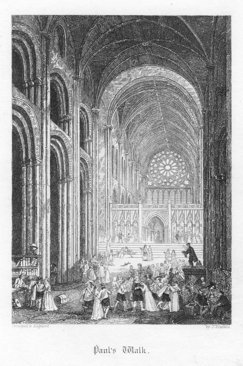 Scene fra Old St Pauls av William Harrison Ainsworth, 1855 av John Franklin