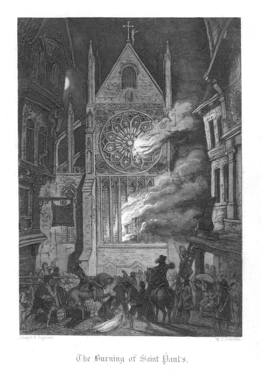 Scene fra Old St Pauls av William Harrison Ainsworth, 1855 av John Franklin