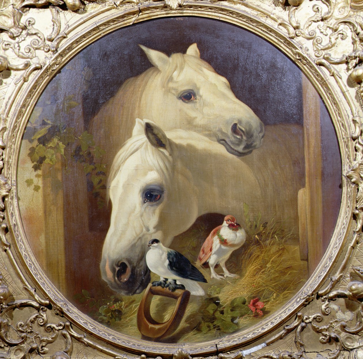 Hester ved en stalldør av John Frederick Herring Snr