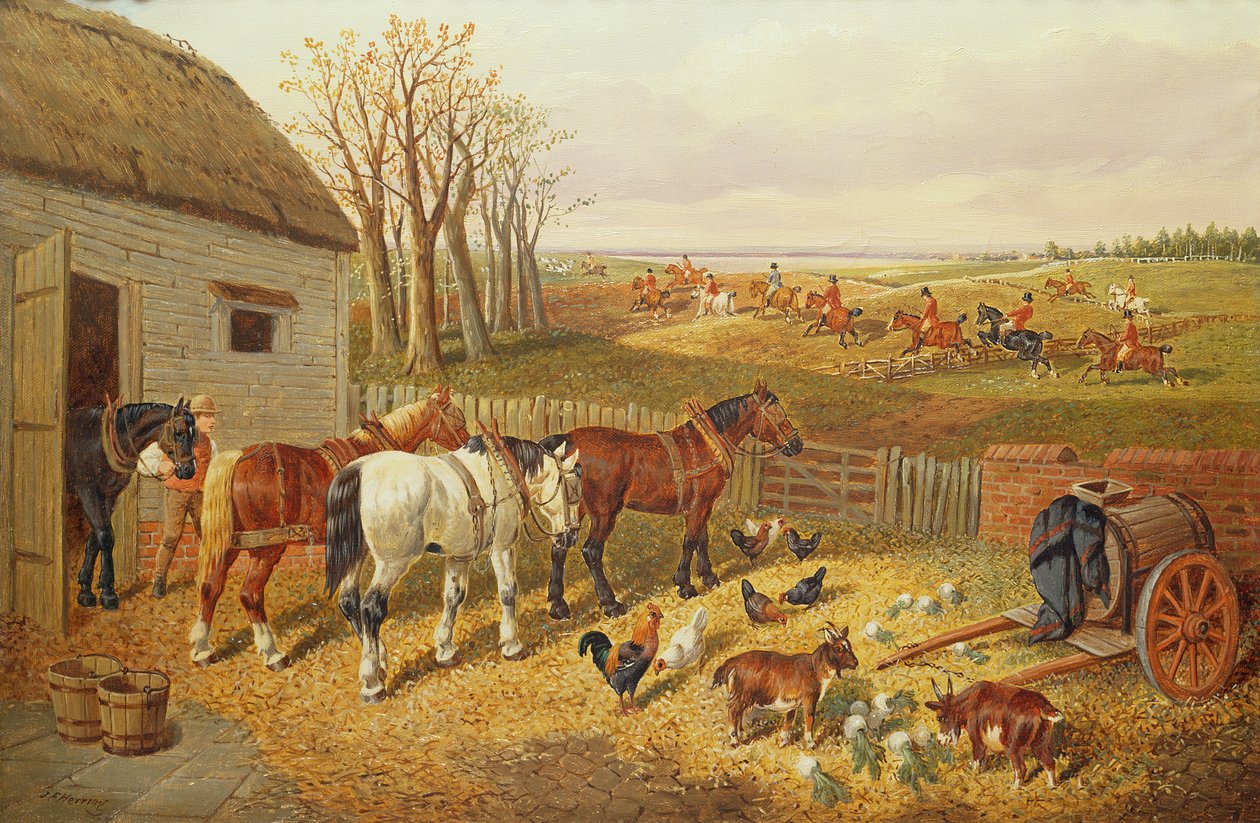 En travel gårdsplass av John Frederick Herring