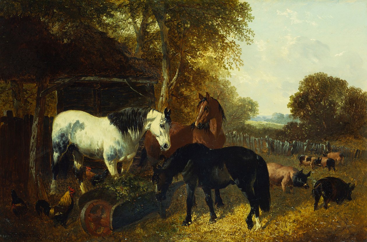 En gårdsplassscene av John Frederick Herring Junior