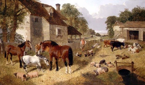 Farmyard Scene (olje på lerret) av John Frederick Herring Jnr