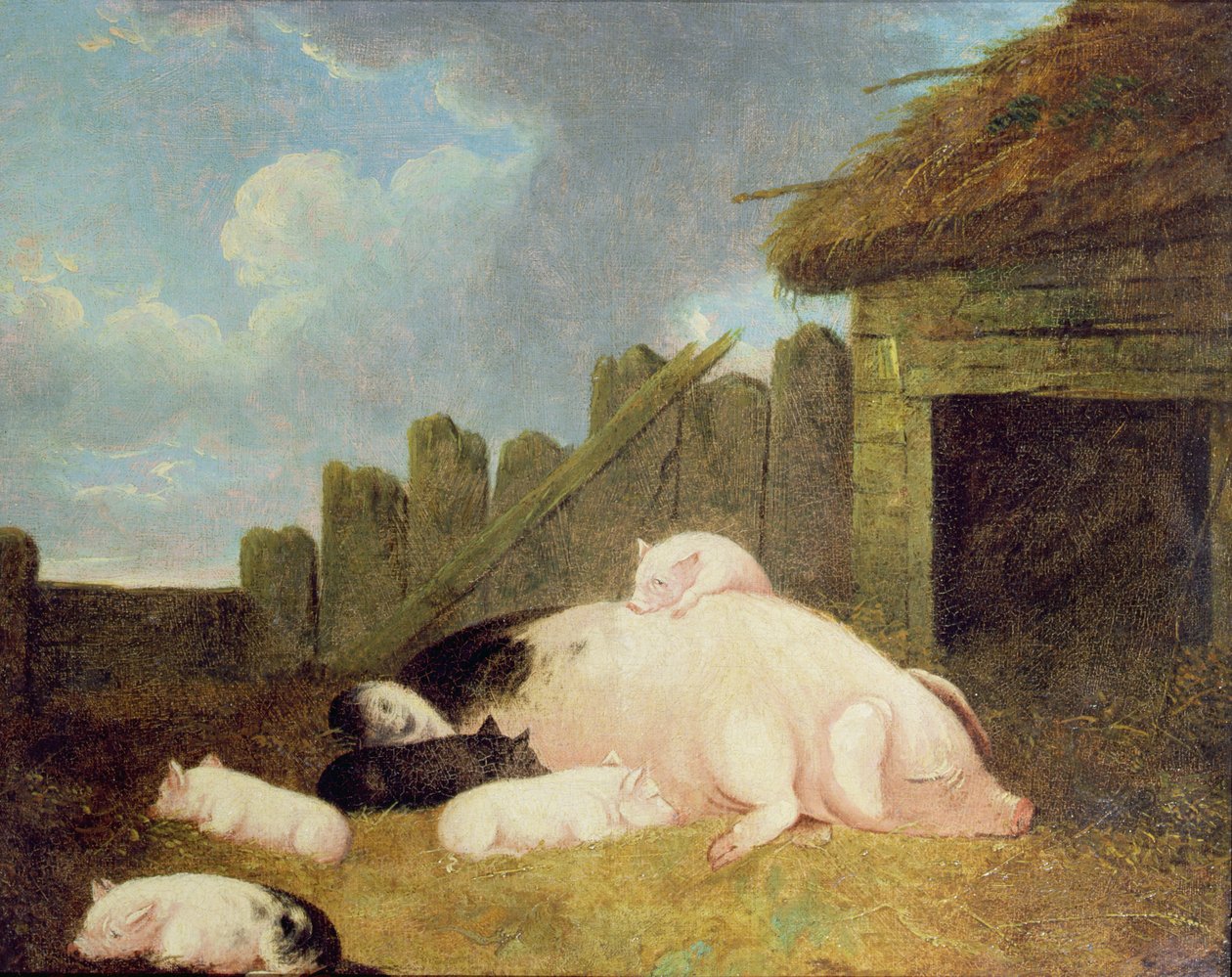 Så med smågriser i stallen av John Frederick Herring Junior