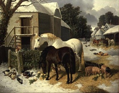 Gårdstunet om vinteren av John Frederick Herring Jnr