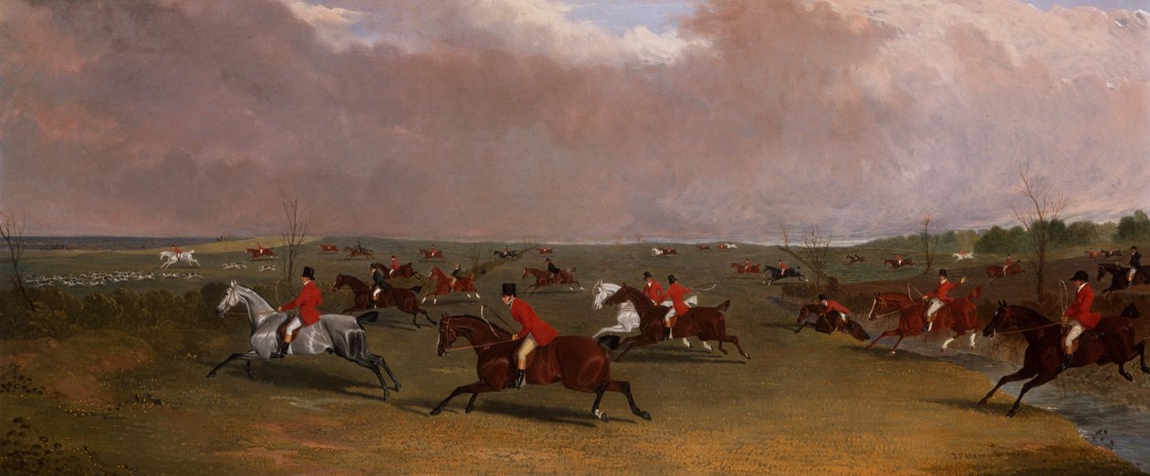 A Hunt in Full Cry (olje på lerret) av John Frederick Herring Senior