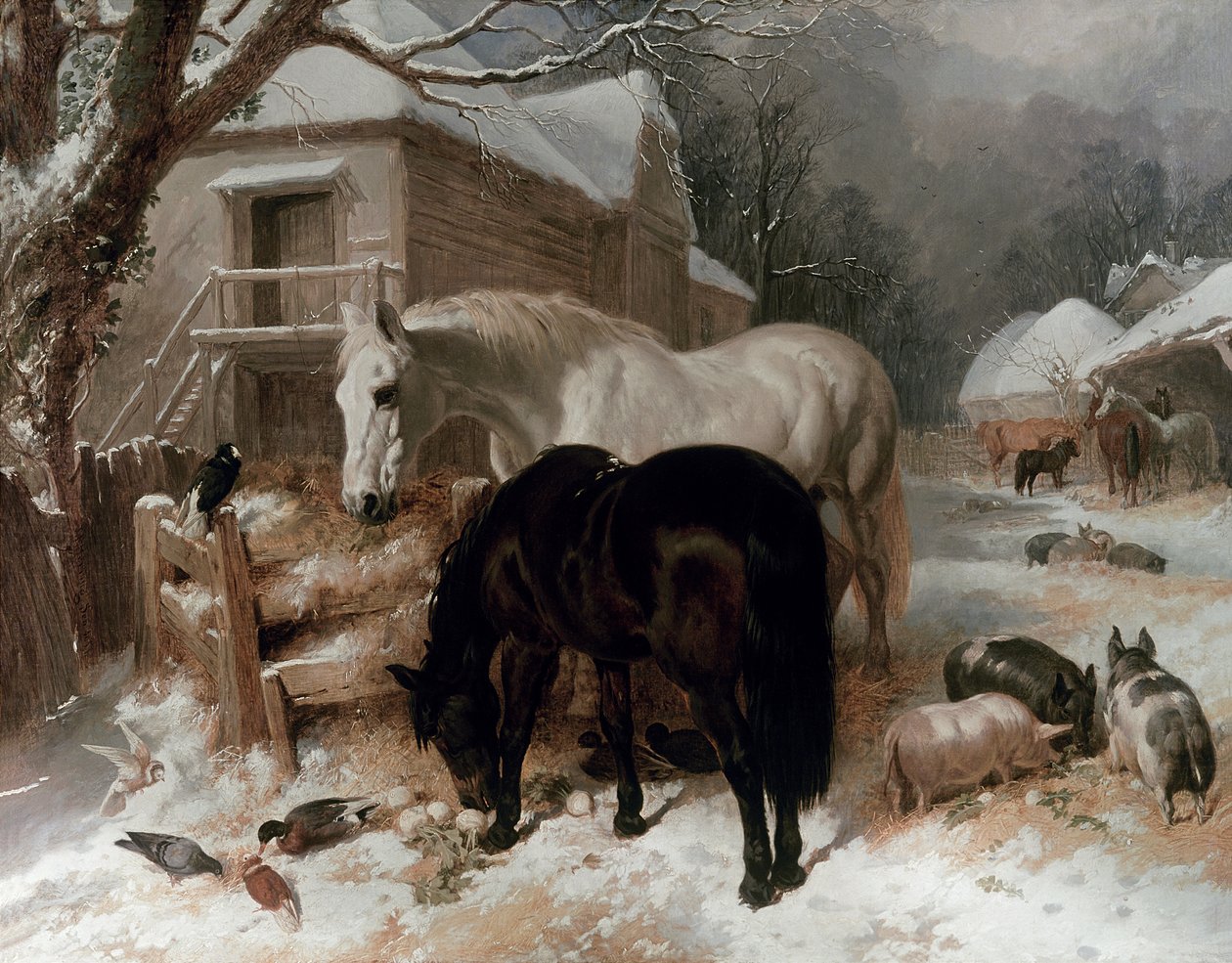 Gårdstun scene av John Frederick Herring Senior