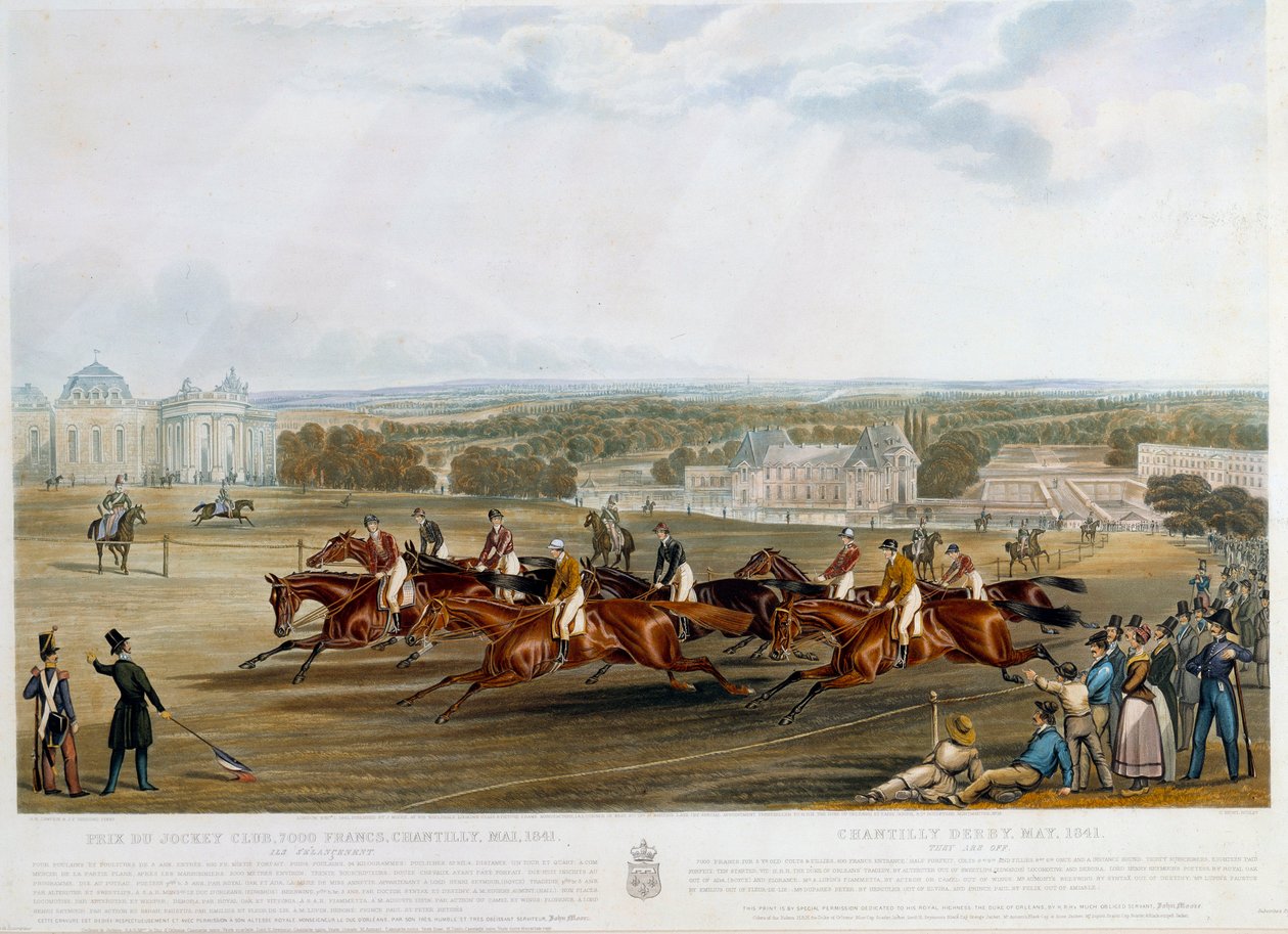 Prix du jockey club a Chantilly i 1841 Trykk av John Frederick Herring (1795-1865) (ec.engl.) 1841 Collection privee av John Frederick Herring Senior