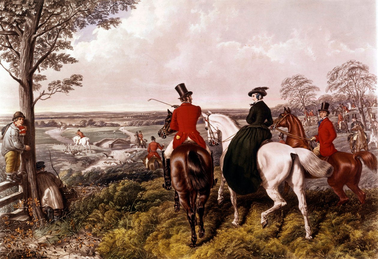 The Depart for the Fox Hunt Print John Frederick Herring (1795-1865) 1870 privat samling av John Frederick Herring Senior
