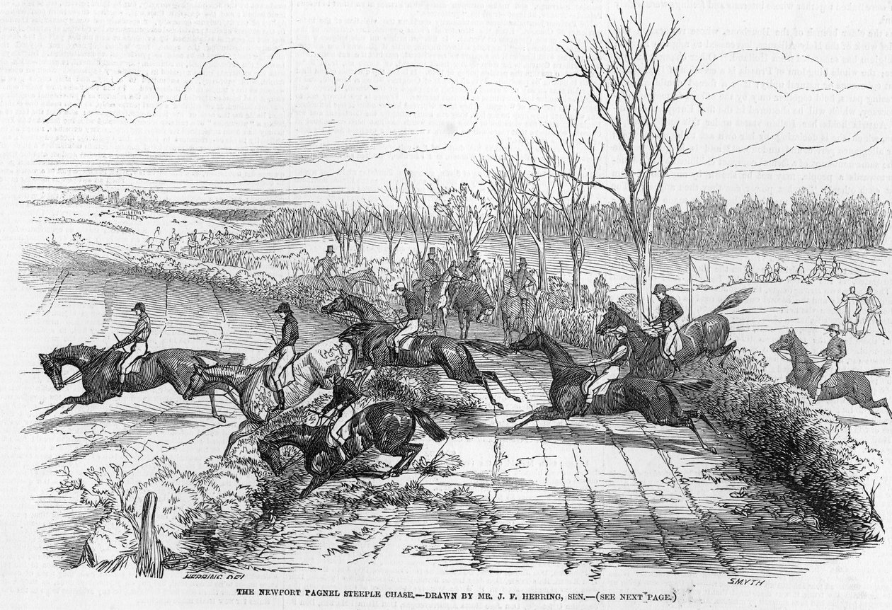 The Newport Pagnell Steeplechase, gravert av Smyth, fra 