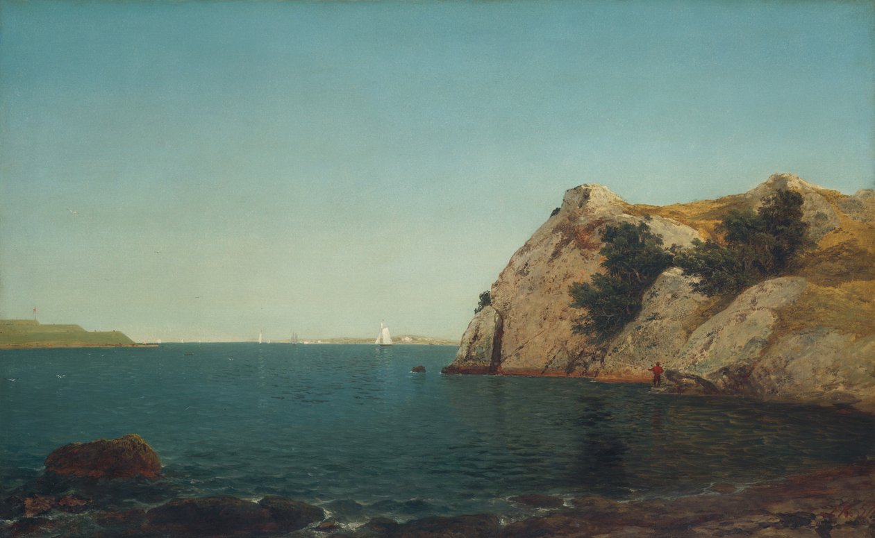 Beacon Rock, Newport Harbor av John Frederick Kensett