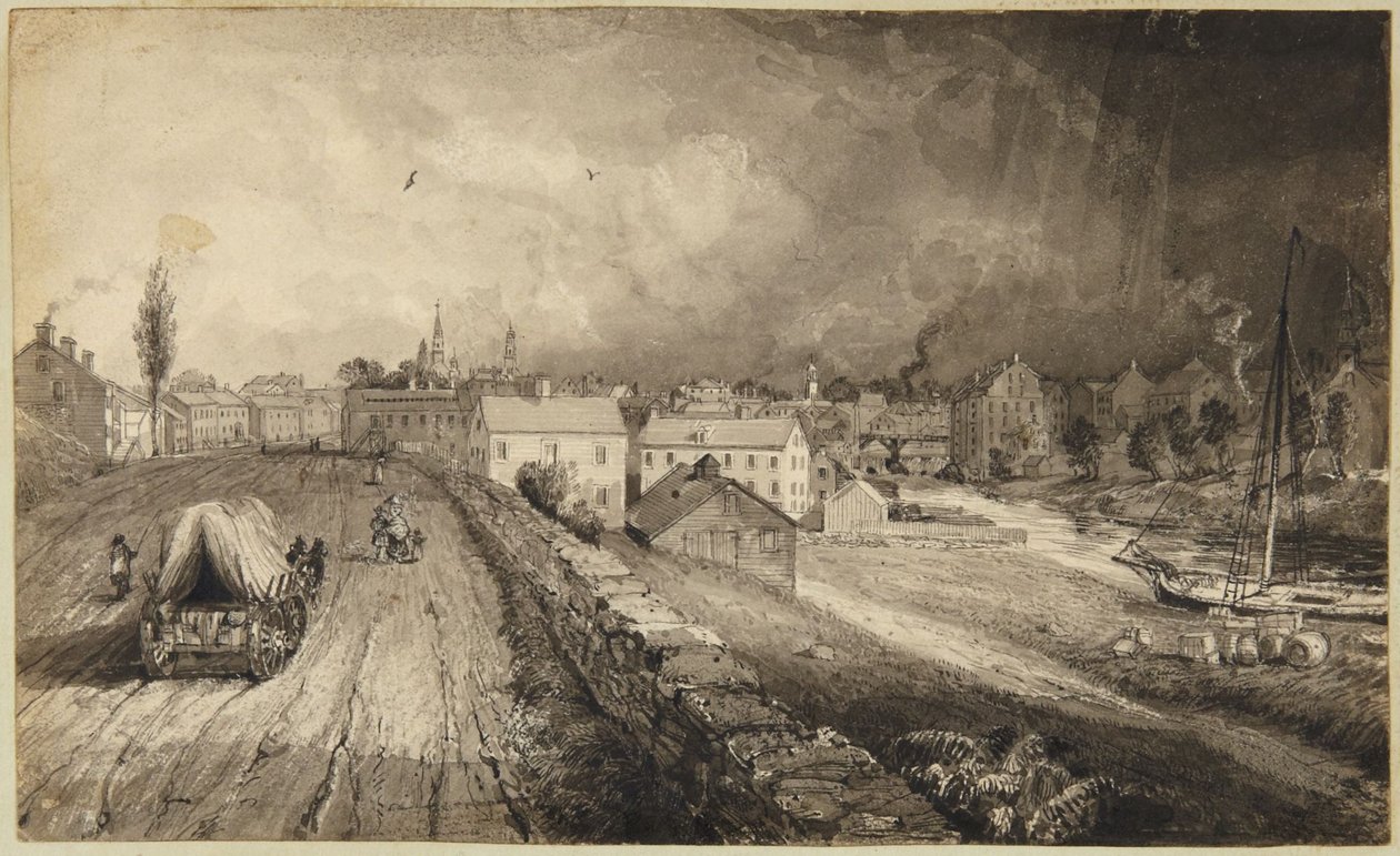 Mølleby i Connecticut av John Frederick Kensett