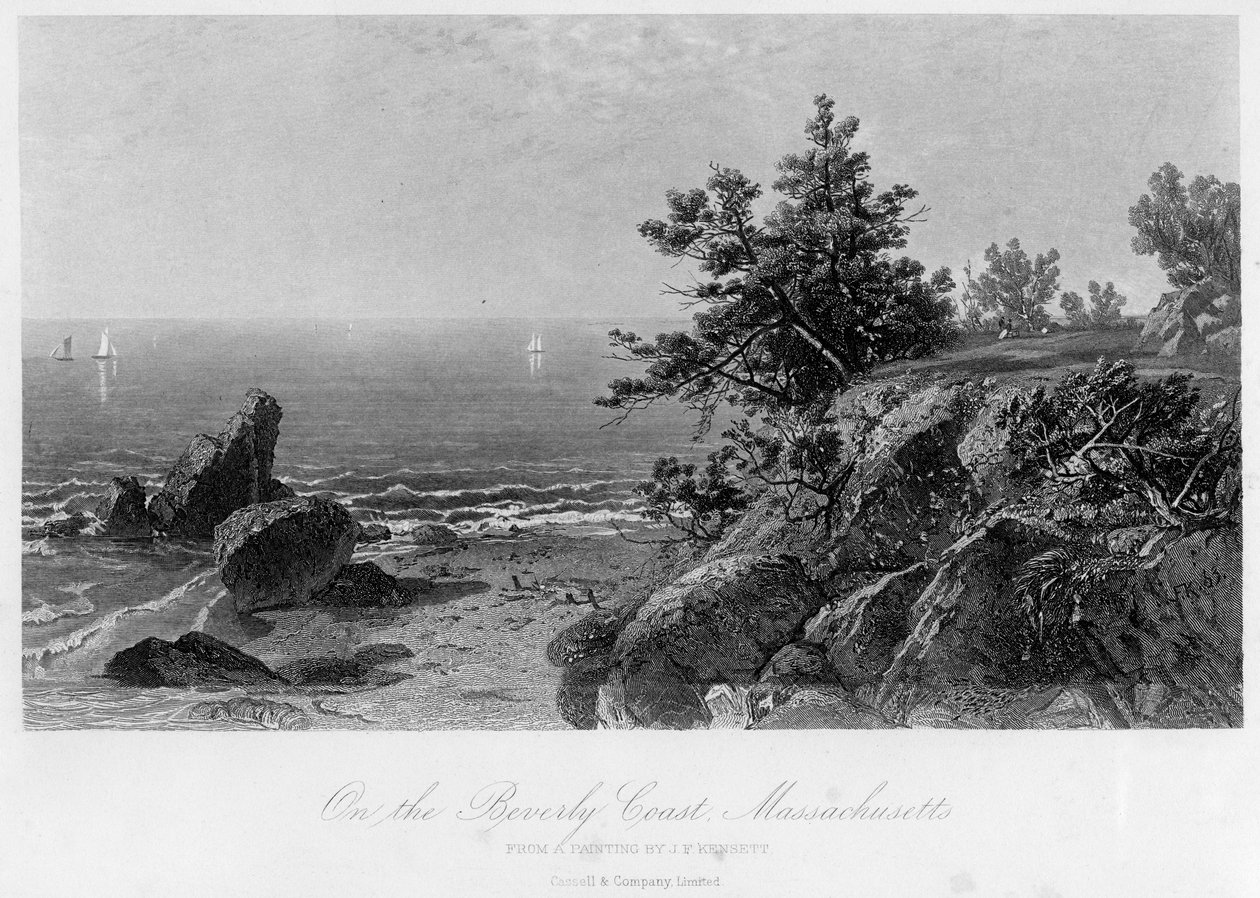 På Beverly Coast, Massachusetts, 1800-tallet. av John Frederick Kensett