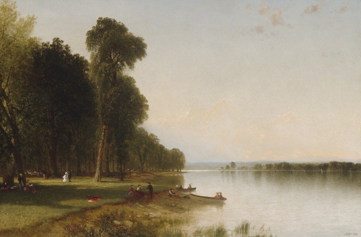 Sommerdag ved Conesus-sjøen av John Frederick Kensett