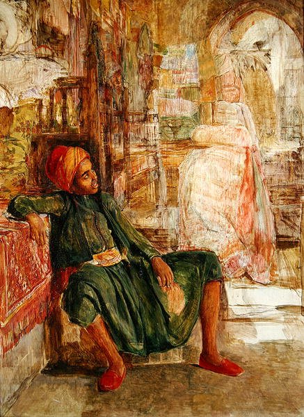 Abdul Hadi, A Portrait Study (olje på panel) av John Frederick Lewis