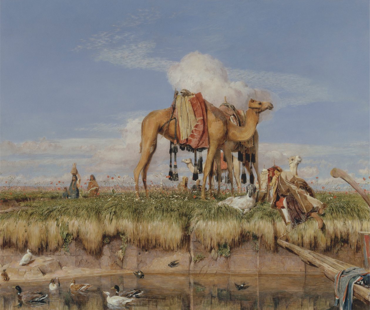 On the Banks of the Nile, Upper Egypt [1876, Royal Academy of Arts, London, utstillingskatalog] av John Frederick Lewis