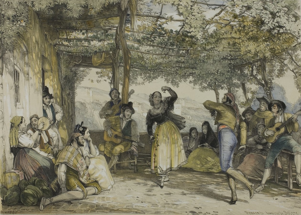 Spanske bønder danser Bolero av John Frederick Lewis