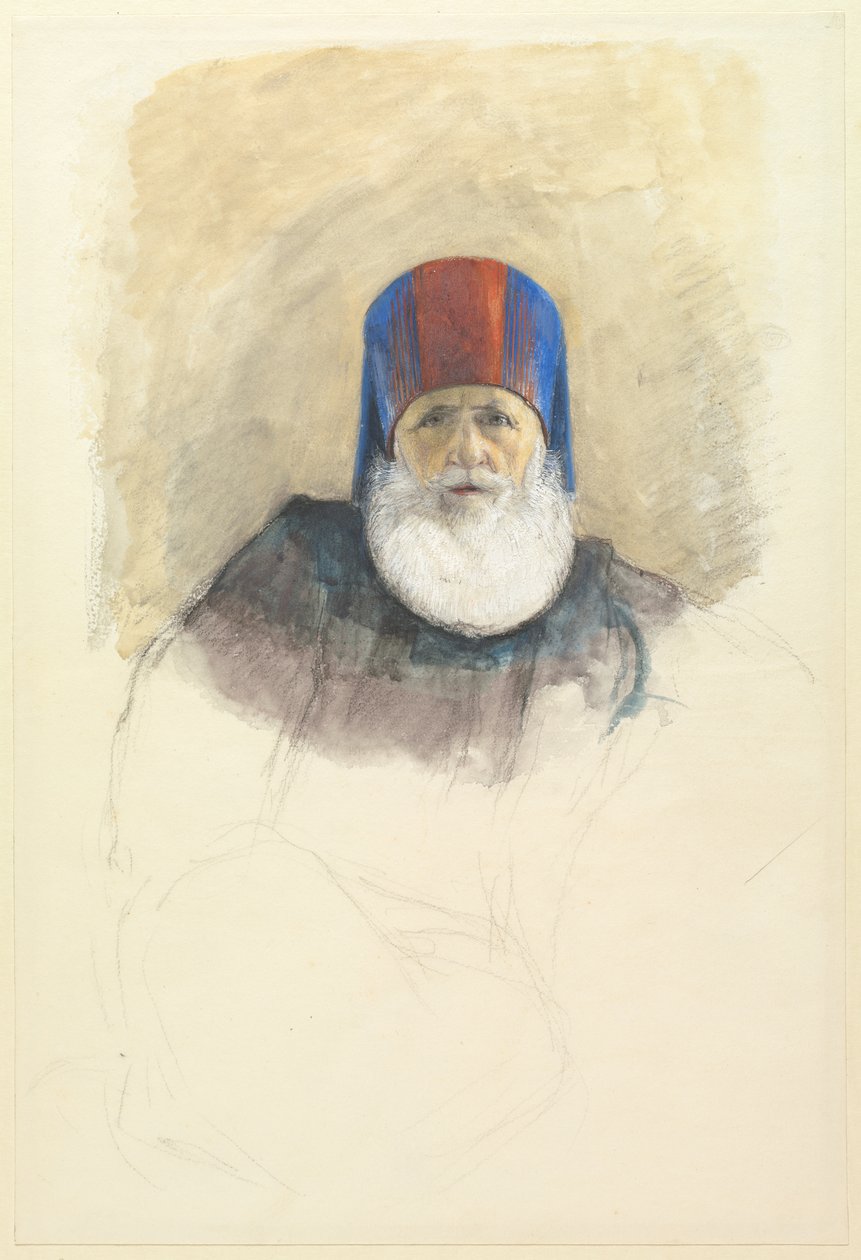 Studie for Mehmet Ali Pasha av John Frederick Lewis