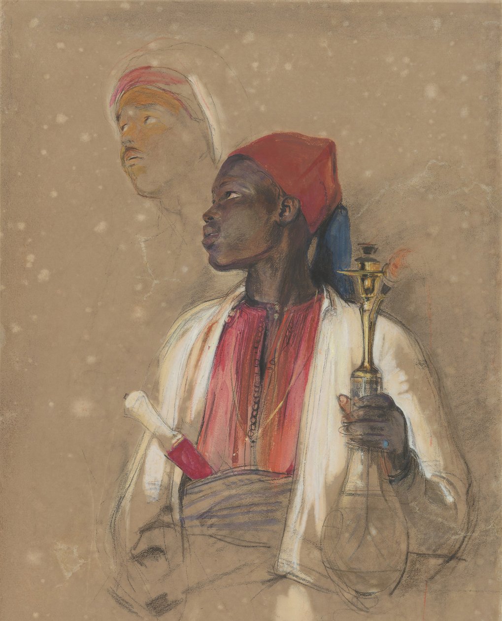 Studie for The Pipe Bearer, 1841-51. av John Frederick Lewis