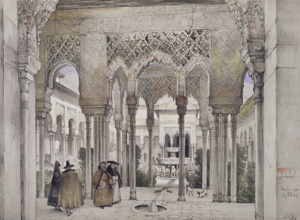 The Court of the Lions (Patio de los Leones), fra 
