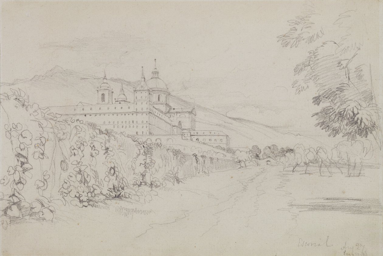 The Escorial, Madrid, 1832 (blyant) av John Frederick Lewis