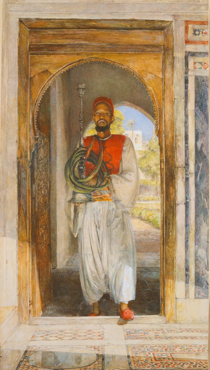 The Pipe Bearer, 1859 (penn, blekk, vask og fargestift) av John Frederick Lewis