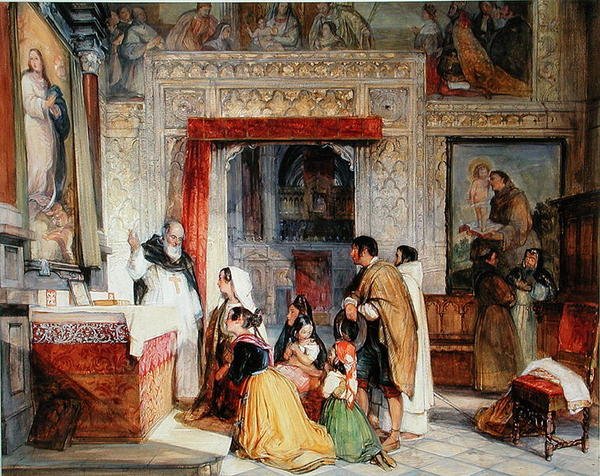 Sakristiet i Toledo katedral (akvarell på papir) av John Frederick Lewis