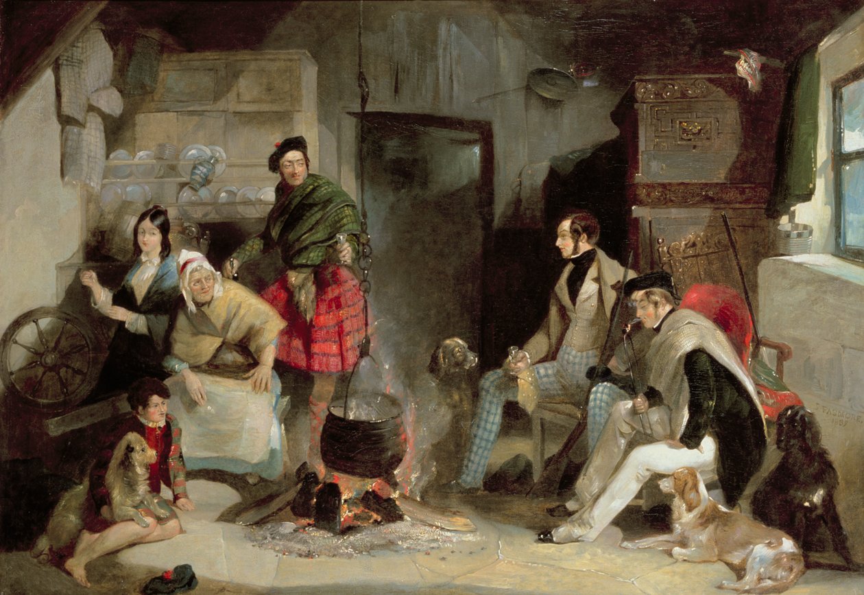 Highland Interior, etter Sir Edwin Landseer (1802-73) av John Frederick Pasmore