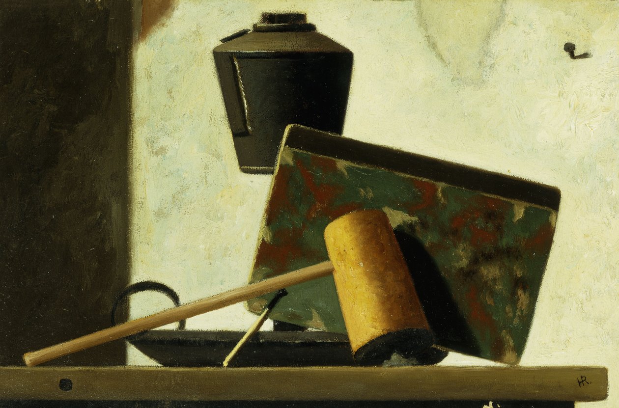 Stilleben med notatbok og pipe, av John Frederick Peto