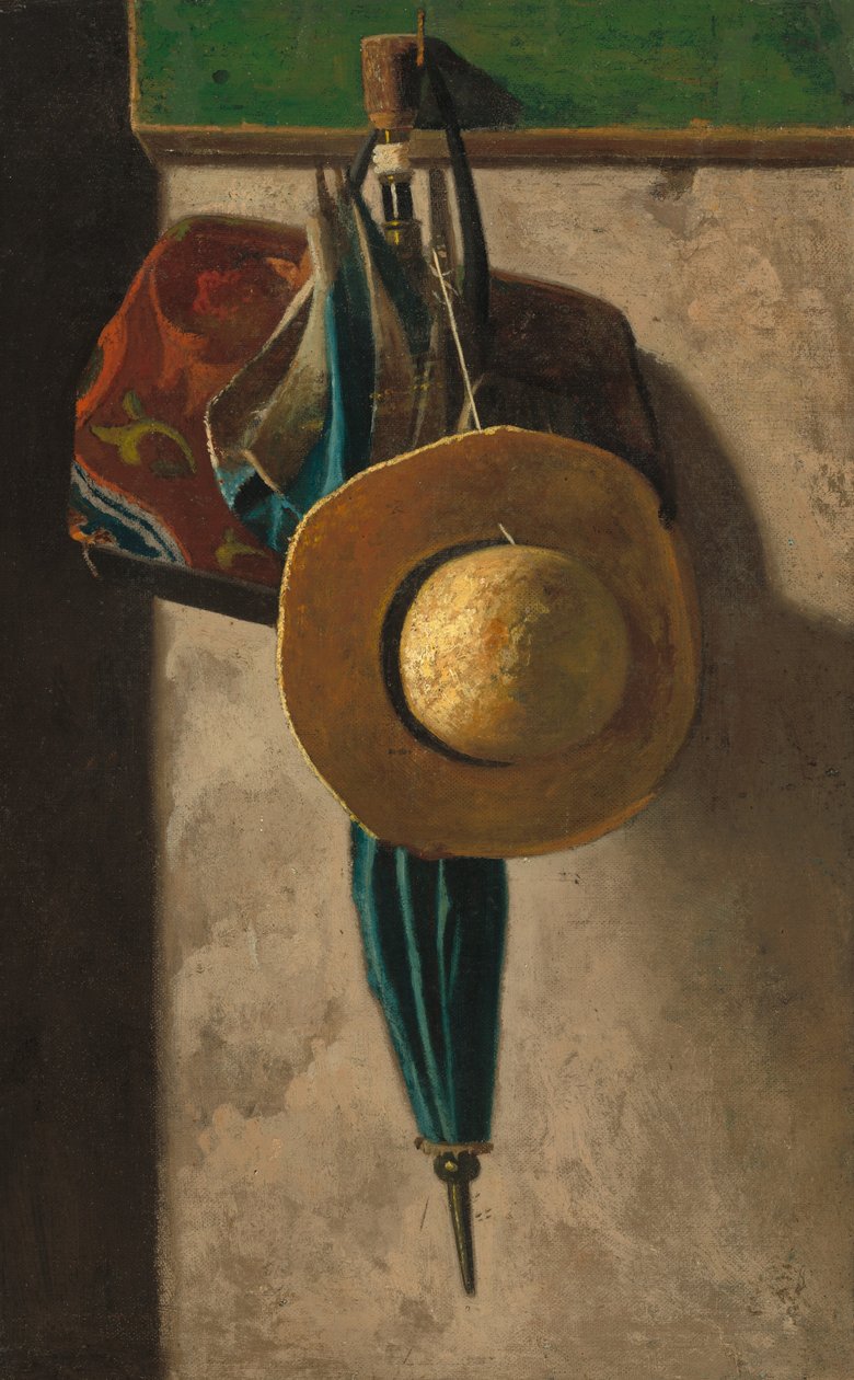 Stråhatt, veske og paraply, 1890 tidlig på 1900-tallet. av John Frederick Peto