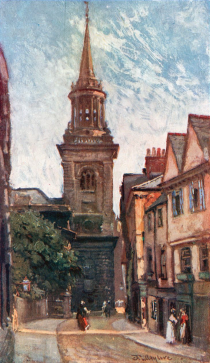 All Saints#39; kirke, fra Turl Street (fargelitografi) av John Fulleylove