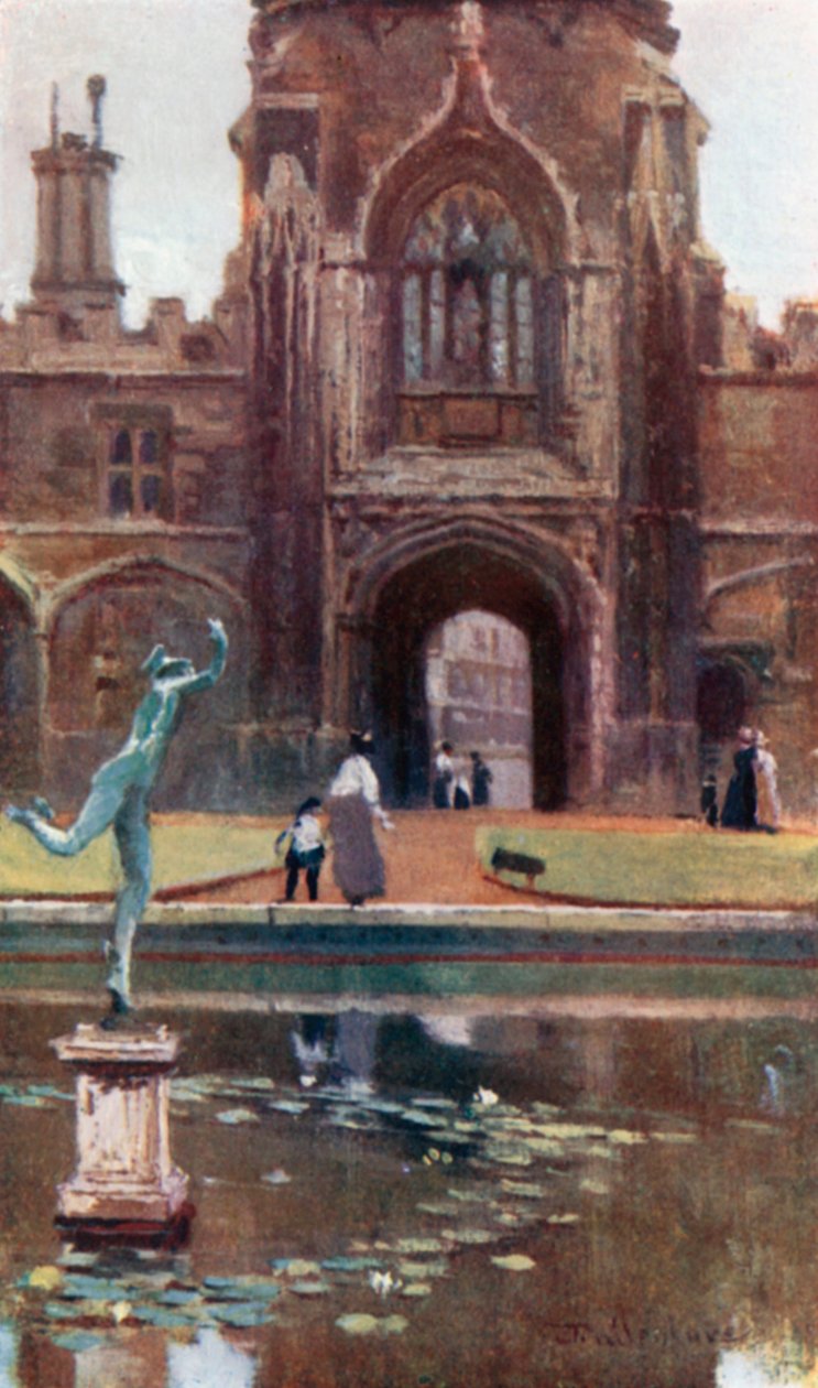 Christ Church College – Tom Quadrangle (fargelitografi) av John Fulleylove