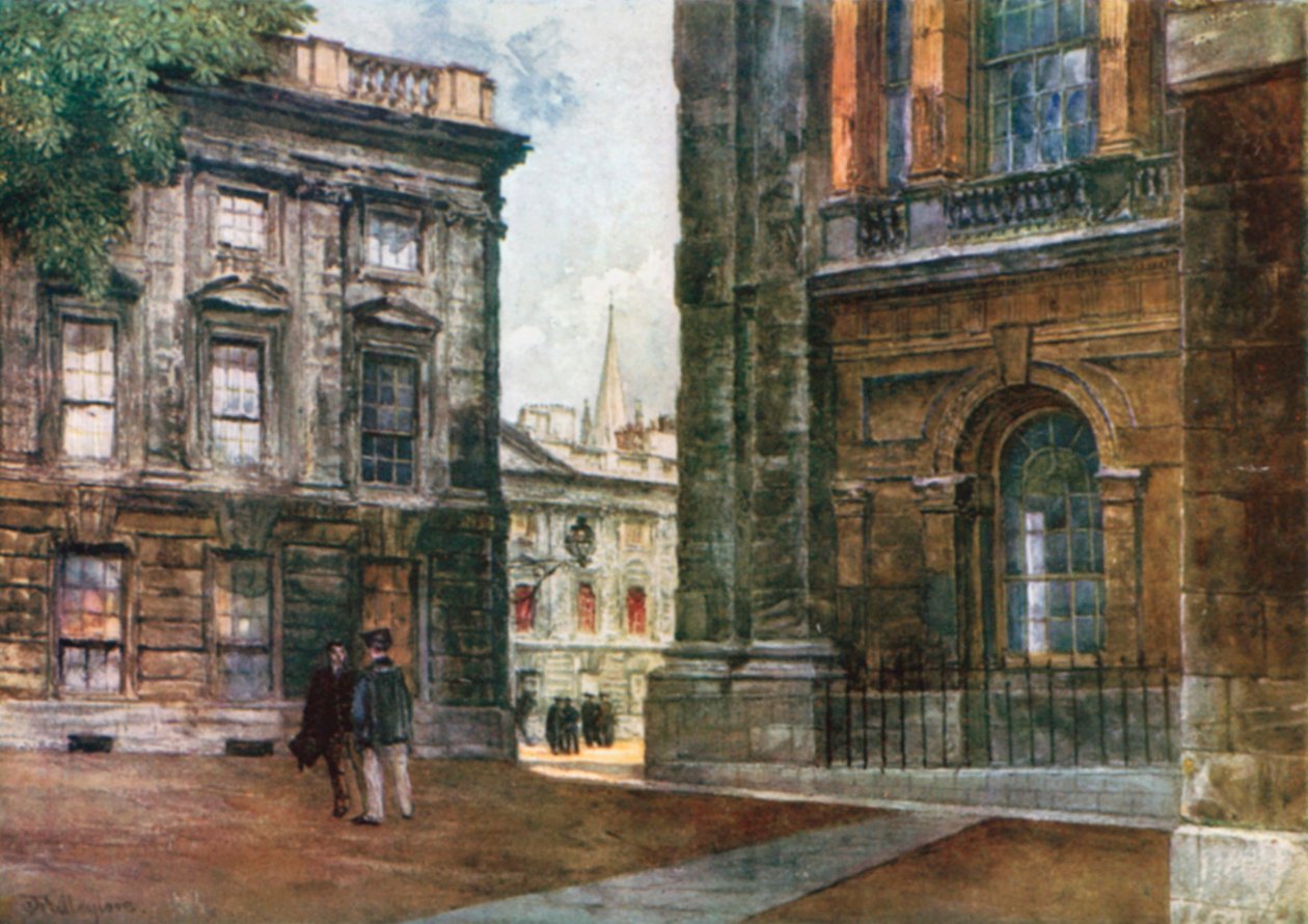 Christ Church – Peckwater Quadrangle (fargelitografi) av John Fulleylove