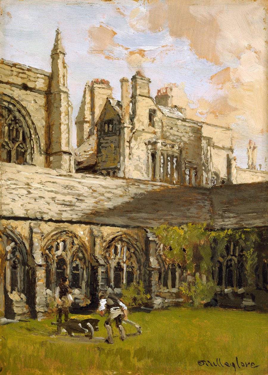 Cloisters ved New College, Oxford, sent på 1800-tallet av John Fulleylove