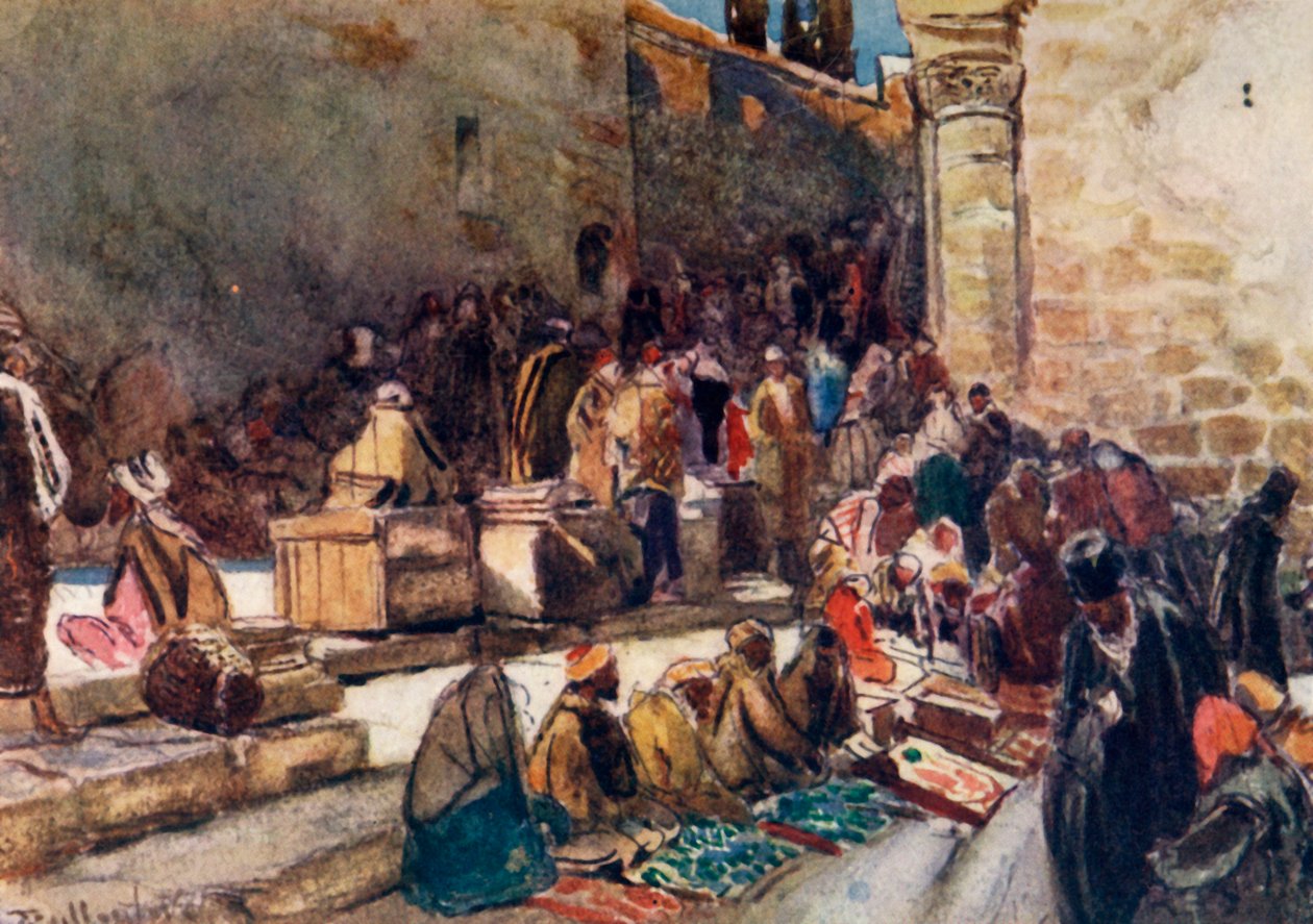 Inngang til forgården til Den hellige gravs kirke. - Jerusalem, 1902. av John Fulleylove