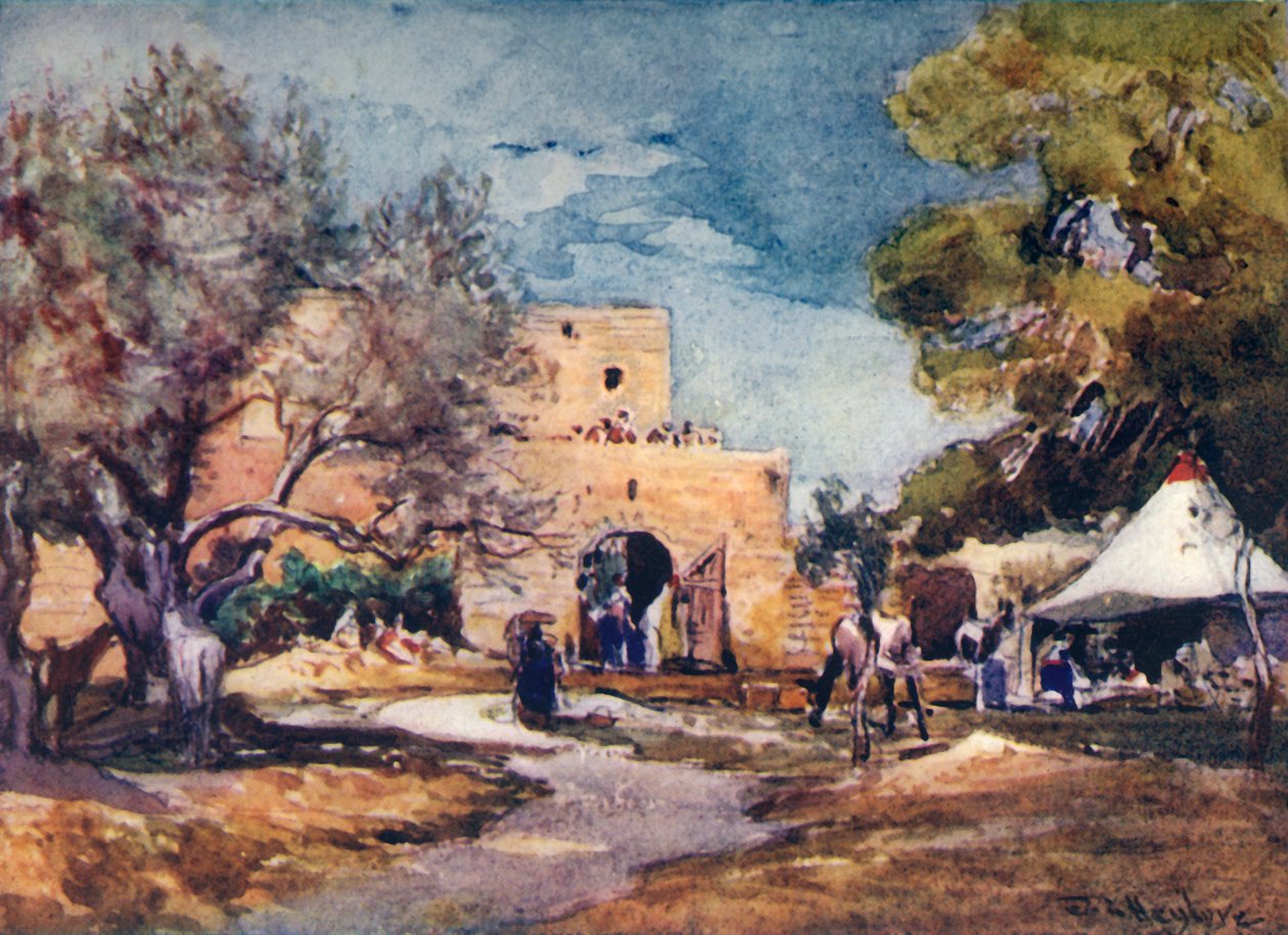 Middelalderbygning utenfor Jerusalems nordmur, 1902. av John Fulleylove