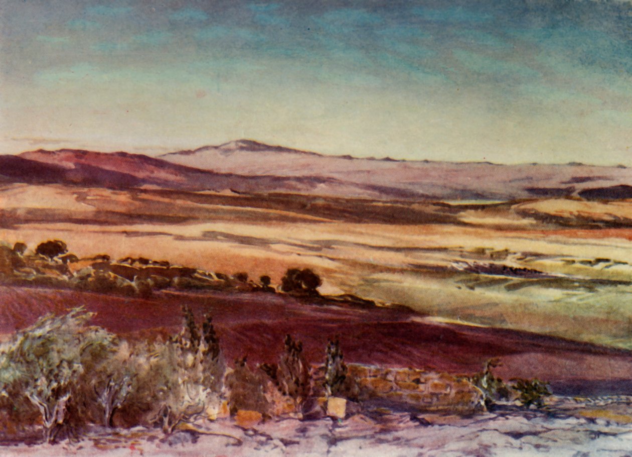Hermon-fjellet fra bakkene til Tabor, 1902. av John Fulleylove