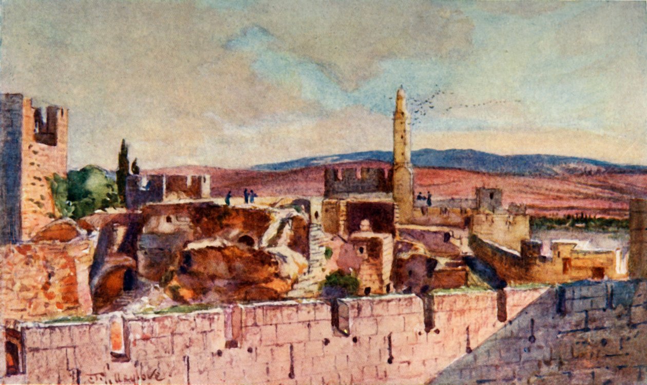 Del av citadellet i Jerusalem, 1902. av John Fulleylove