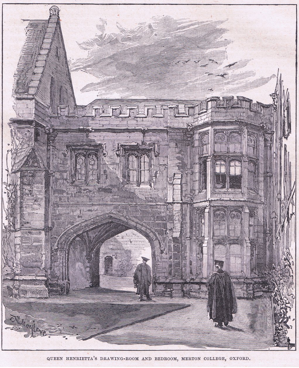 Dronning Henriettas stue og soverom, Merton College, Oxford av John Fulleylove