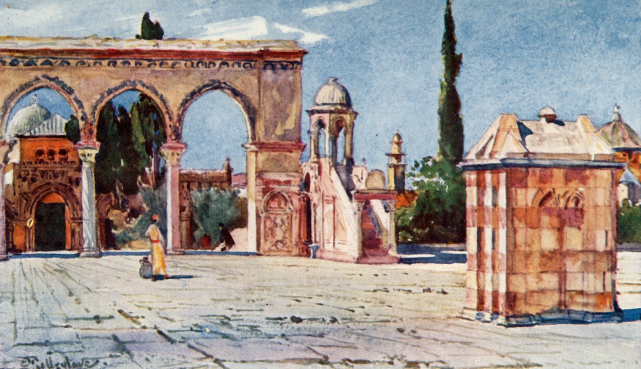 Sommerprekestol fra South Porch of Dome of the Rock, 1902. av John Fulleylove