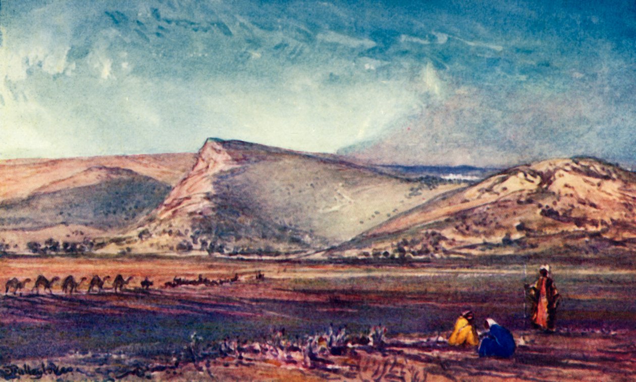 Åsene rundt Nasaret fra Esdraelon-sletten, 1902. av John Fulleylove