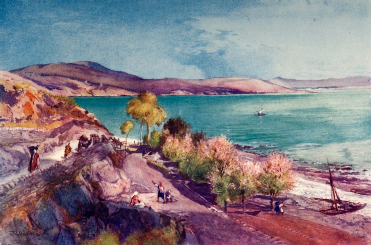 Galileasjøen, ser nordover fra Tiberias, 1902. av John Fulleylove