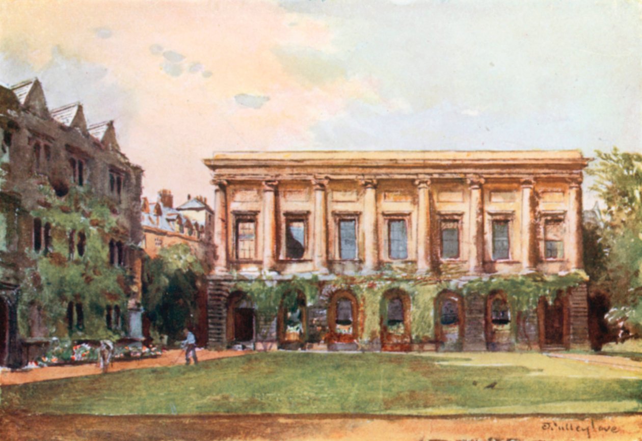 Biblioteket, Oriel College (fargelitografi) av John Fulleylove