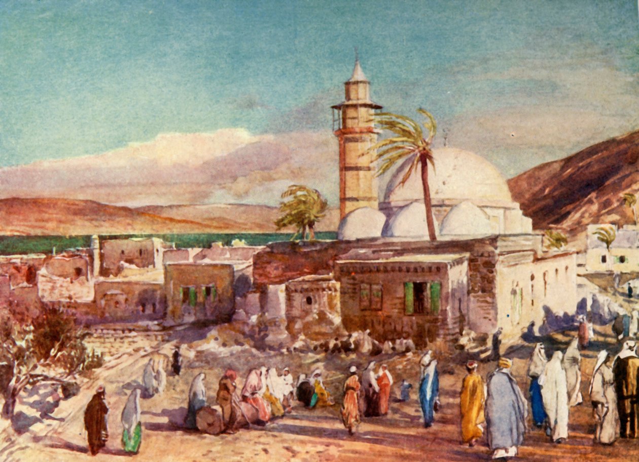 Moskeen i Tiberias og Galileasjøen, 1902. av John Fulleylove