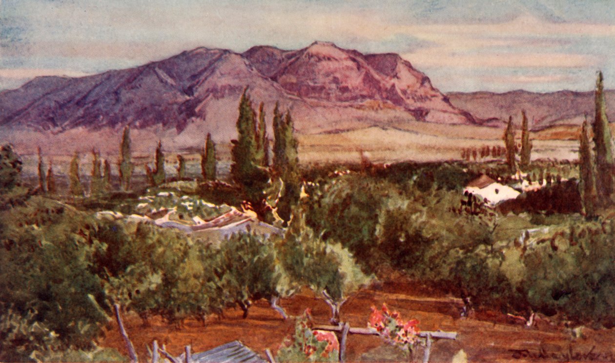 Fristelsens berg fra Jeriko, 1902. av John Fulleylove